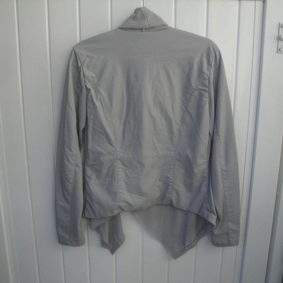 Anthroplogie Blank NYC Jacket Medium Faux Leather(back) Knit Gray Zipper NEW - Picture 5 of 6